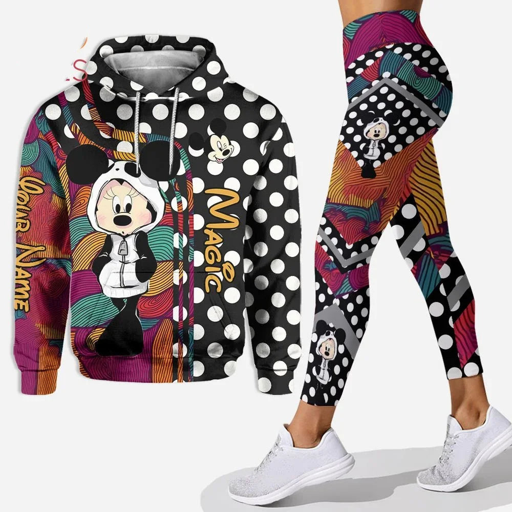 Customizename Mickey Hoodie Women's Hoodie Set Mickey Yoga Pants Sweatpants Womens Disney Yoga Hoodie Leggings Fashion Tracksuit Couture Cozy