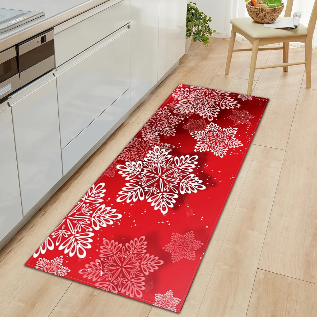 Christmas Kitchen Mats Entrance Doormat Decor Winter Xmas Hallway Balcony Rugs Bath Non-slip Foot Pad Christmas Decorations Couture Cozy