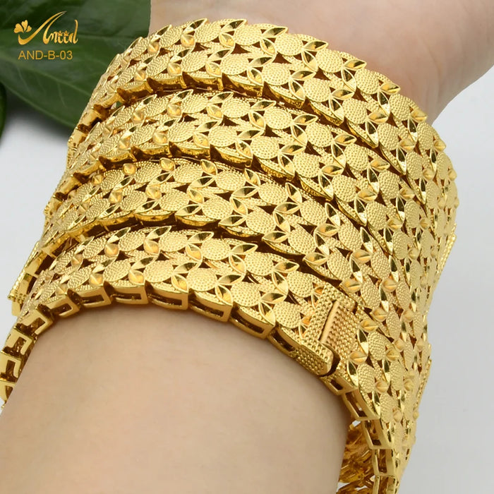 Dubai Bangles For Women Middle East Gold Color Bangle Ethiopian Saudi Arab Bracelet Wedding Bride Jewelery African Birthday Gift