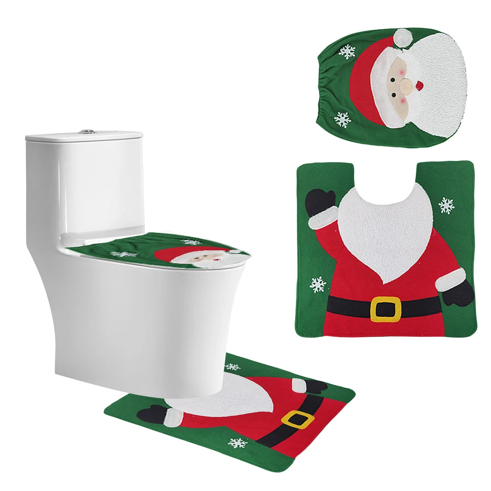 Christmas Toilet Cover Set Deer Toilet Cover Soft Snowman Toilet Cover Christmas Bathroom Decor Toilet Seat Cover and Rug Set Couture Cozy