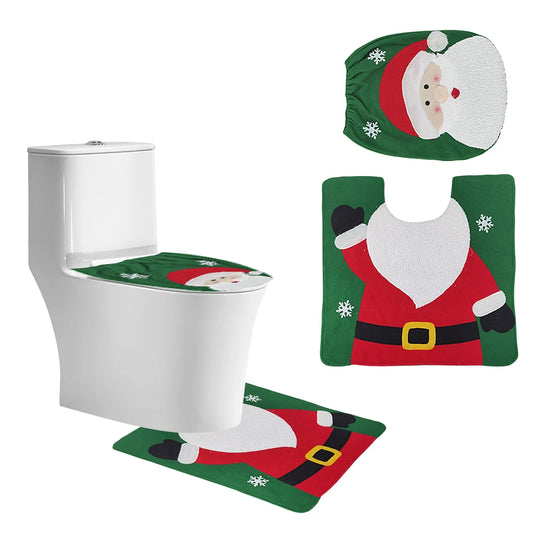 Christmas Toilet Cover Set Deer Toilet Cover Soft Snowman Toilet Cover Christmas Bathroom Decor Toilet Seat Cover and Rug Set Couture Cozy