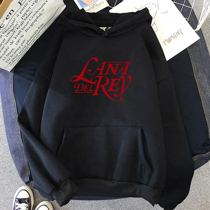 Singer Lana Del Rey Printing Hoodies Casual Men Winter Hooded Sweatshirts Sudaderas Long Sleeve Comfortable Male Pullovers Tops Couture Cozy