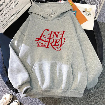 Singer Lana Del Rey Printing Hoodies Casual Men Winter Hooded Sweatshirts Sudaderas Long Sleeve Comfortable Male Pullovers Tops Couture Cozy