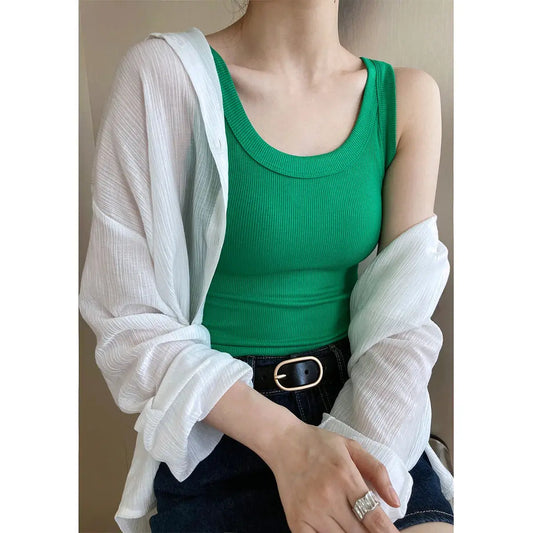 Summer Ribbed Knitted Tank Tops Women Off Shoulder Crop Tops Basic Shirts Casual Suspender Sport Vest Slim Y2k Top Couture Cozy