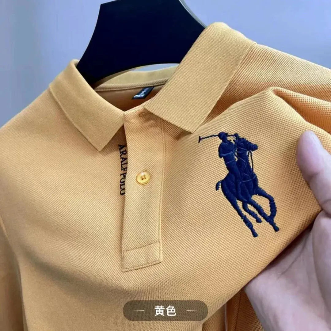 Summer new high-end pure cotton top polo shirt for young and middle-aged business casual men's short sleeved PoloT shirt M-4XL