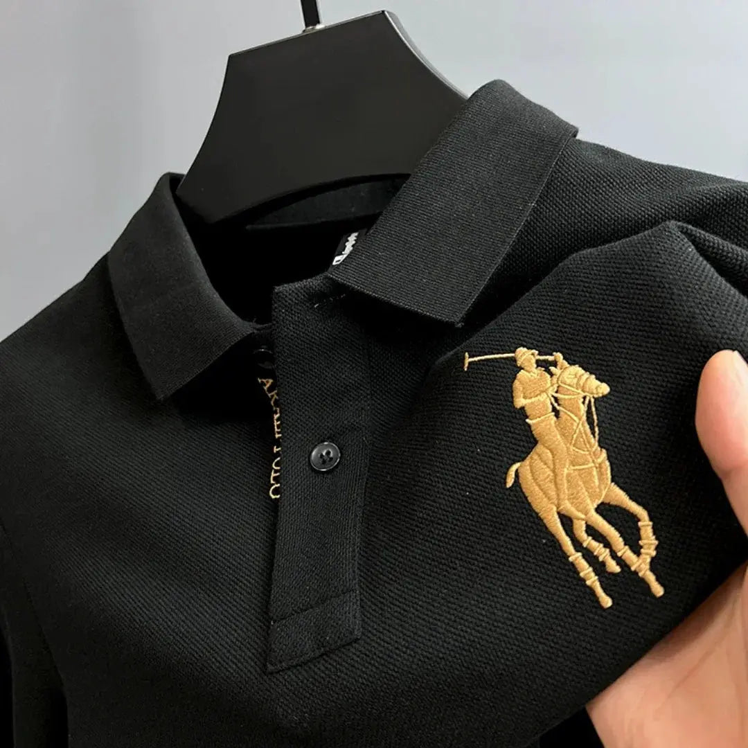 Summer new high-end pure cotton top polo shirt for young and middle-aged business casual men's short sleeved PoloT shirt M-4XL