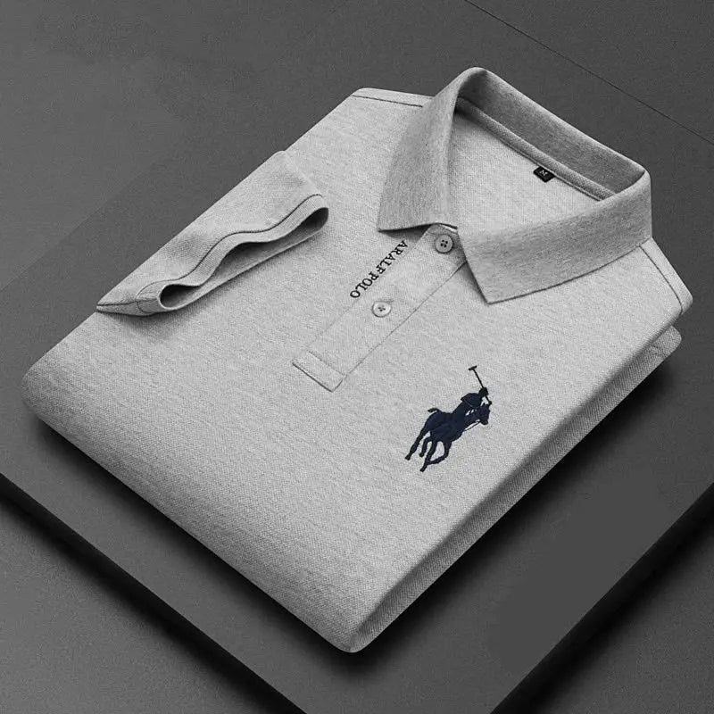 Summer new high-end pure cotton top polo shirt for young and middle-aged business casual men's short sleeved PoloT shirt M-4XL