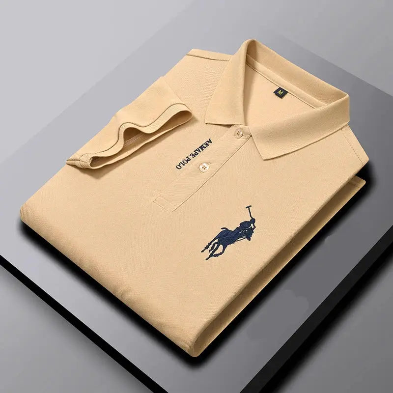 Summer new high-end pure cotton top polo shirt for young and middle-aged business casual men's short sleeved PoloT shirt M-4XL