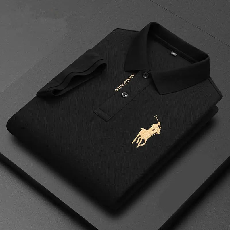 Summer new high-end pure cotton top polo shirt for young and middle-aged business casual men's short sleeved PoloT shirt M-4XL