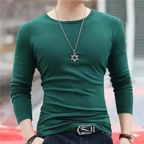 Men's Original Shirts Fall/Winter T-Shirt Fashionable Inner Wear for Men Slim Fit Turtleneck Shirt Solid Black Long Sleeve Shirt Couture Cozy