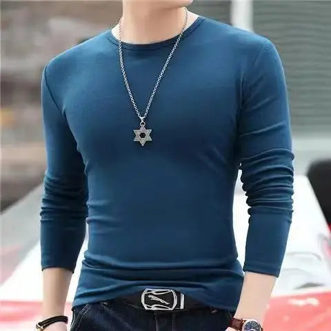 Men's Original Shirts Fall/Winter T-Shirt Fashionable Inner Wear for Men Slim Fit Turtleneck Shirt Solid Black Long Sleeve Shirt Couture Cozy