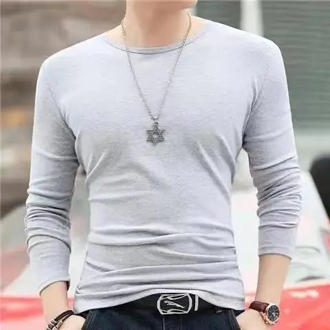 Men's Original Shirts Fall/Winter T-Shirt Fashionable Inner Wear for Men Slim Fit Turtleneck Shirt Solid Black Long Sleeve Shirt Couture Cozy