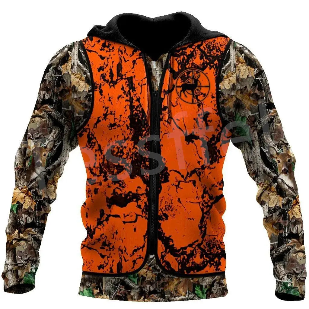 Tessffel 3DPrint Camo Deer Hunting Tattoo Animal Hunter Men/Women NewFashion Jacket Zip Funny Hoodies Long Sleeve Streetwear S14 Couture Cozy