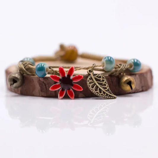 Women's Flower leaf Ceramic hand made DIY Bracelets Artware Retro bracelet for woman girl gift Jewelery wholesale #1241 - Couture Cozy