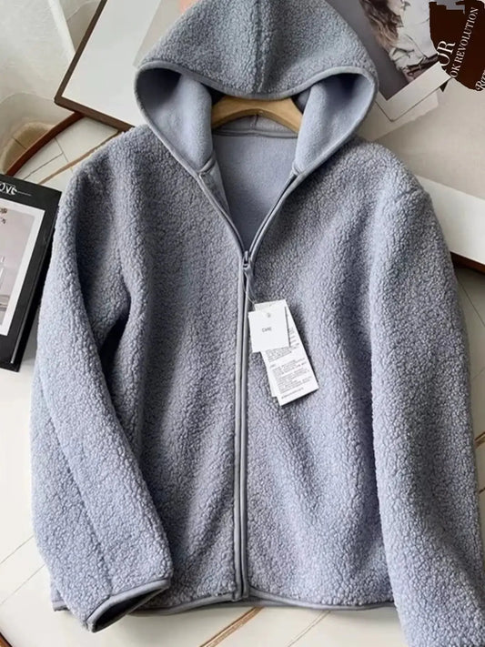 Women's Japanese-Style Short Zip Jacket Cashmere