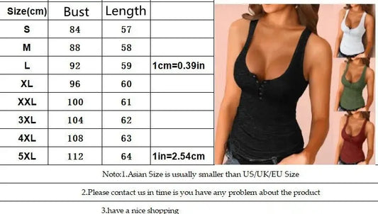 Women's Sexy Sleeveless V Neck Vest Tank Tops Ladies Summer Slim Cotton Shirt Camisole Sports Elastic Underwear Large Size S-5XL - Couture Cozy