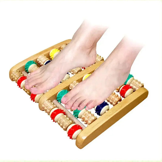 Wooden 3-6 Row  Foot Massager Pain Stress Relief Shiatsu Roller Foot Care Massager Roller Heath Therapy  Relax Massage Massager - Couture Cozy