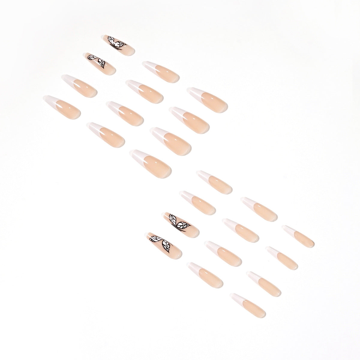 White French Butterfly Fake Nails Press On Nail Nail Stickers Nail Shaped Piece Wear Finished Nail Beauty - Couture Cozy